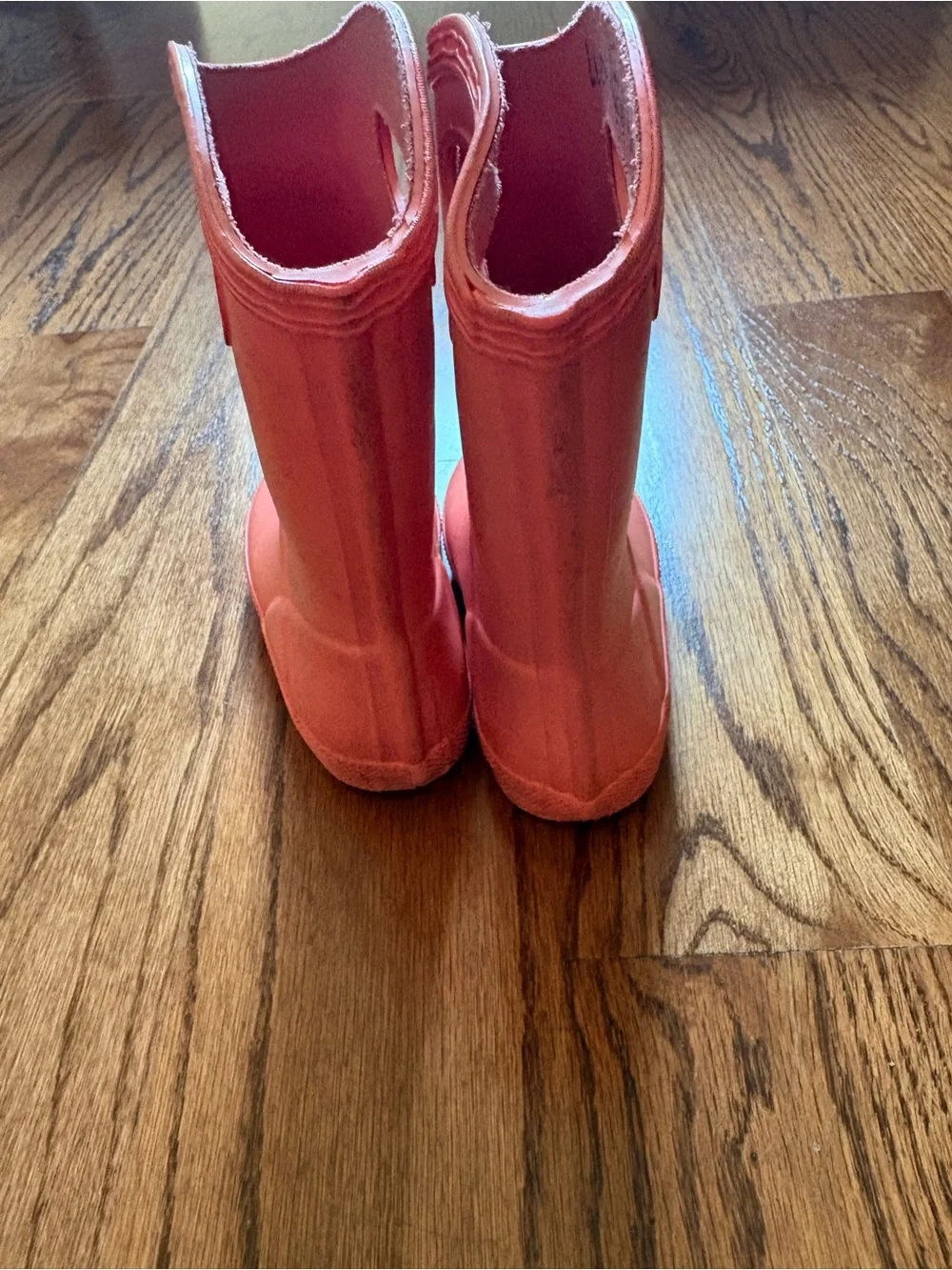 Hunter Kids Coral Pink Rain Boots with Pull Handles